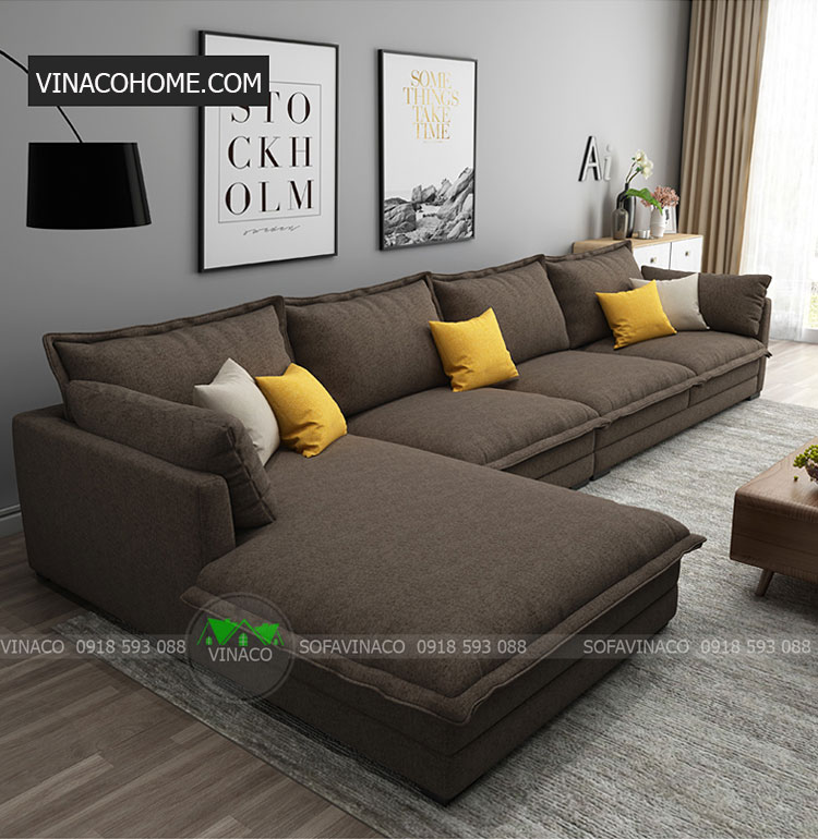 Mẫu ghế sofa góc L đẹp của Vinaco